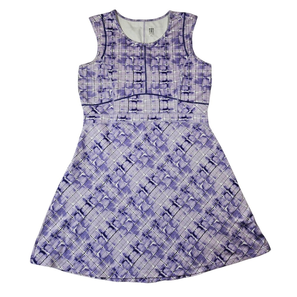 Title Nine Dream‎ Dress Size XL Purple Geometric Watercolor Hiking Tennis Sporty